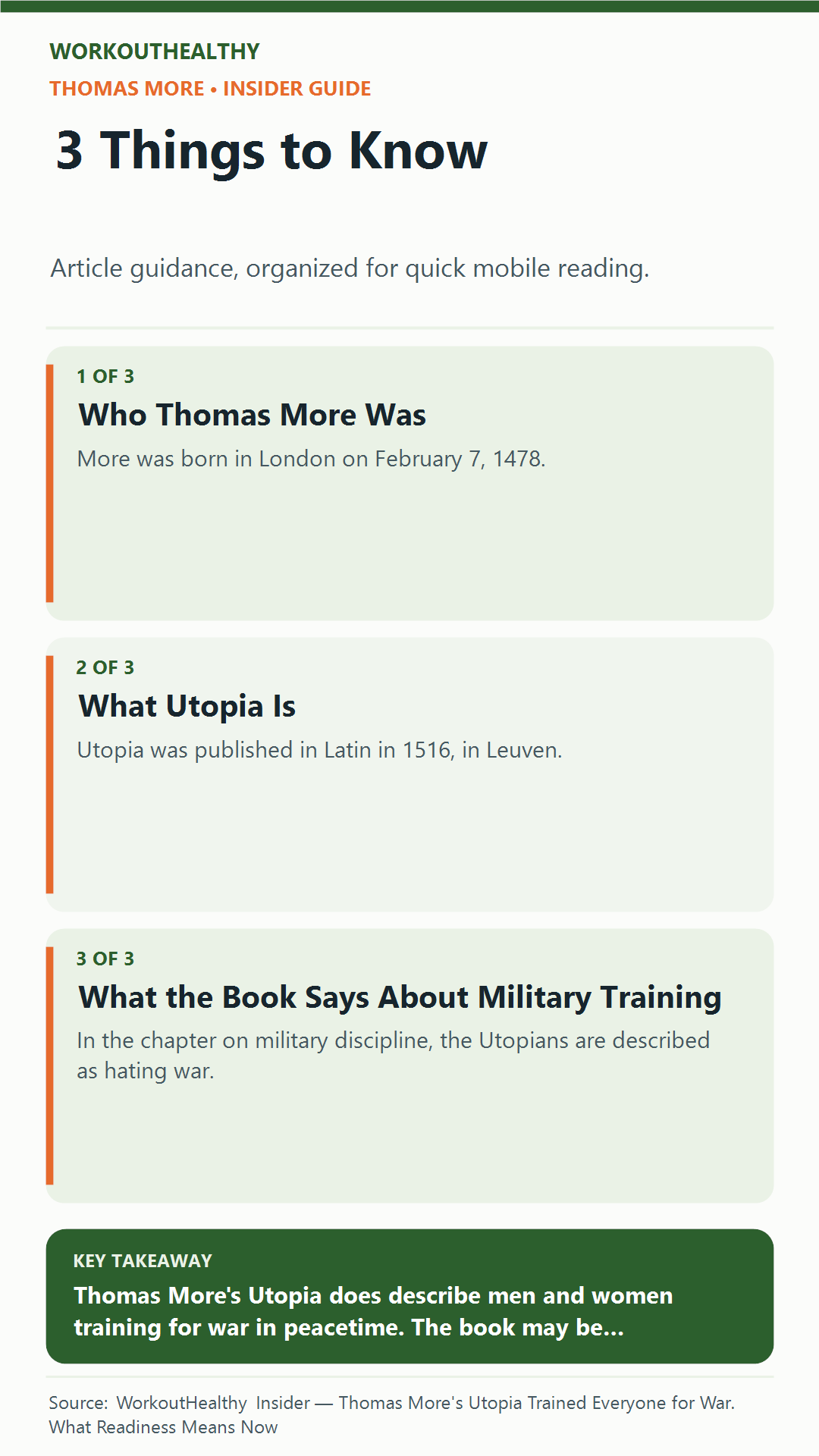 3 Things to Know: 3 practical points from the WorkoutHealthy Insider article about Thomas More.