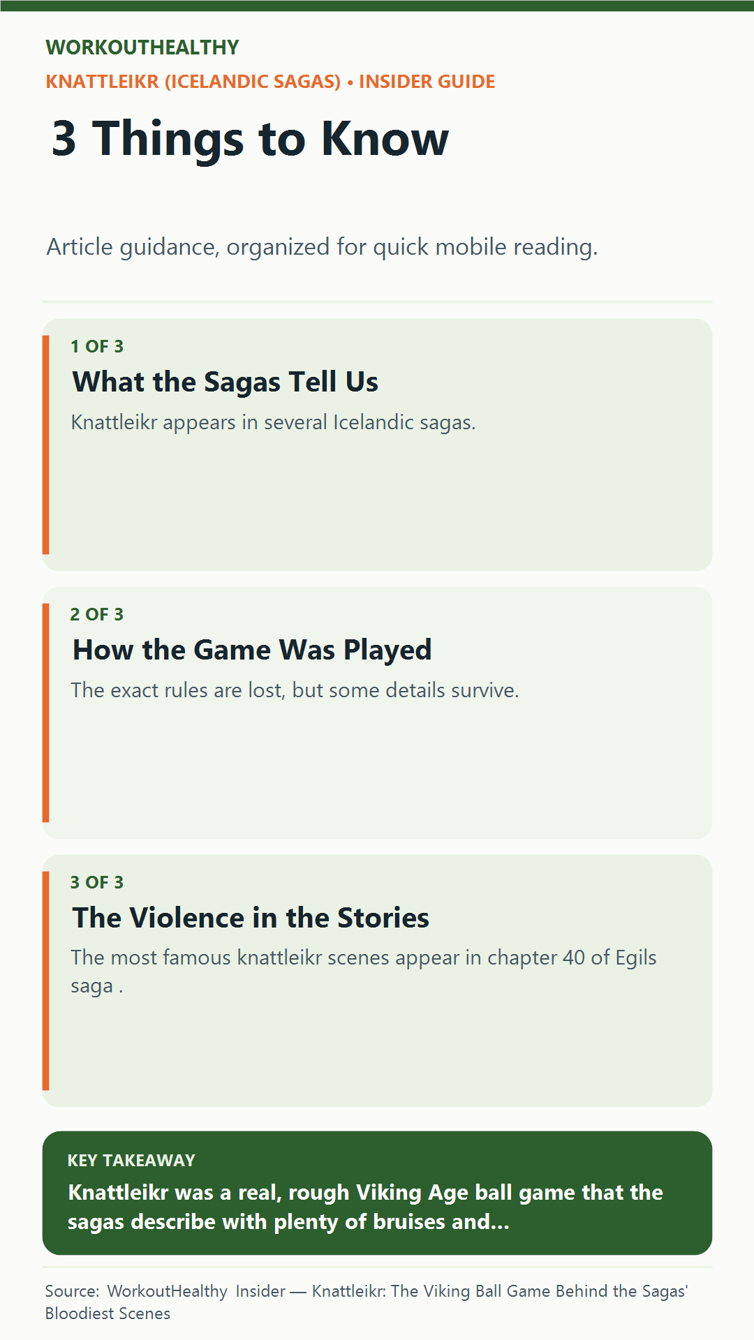 3 Things to Know: 3 practical points from the WorkoutHealthy Insider article about Knattleikr (Icelandic sagas).