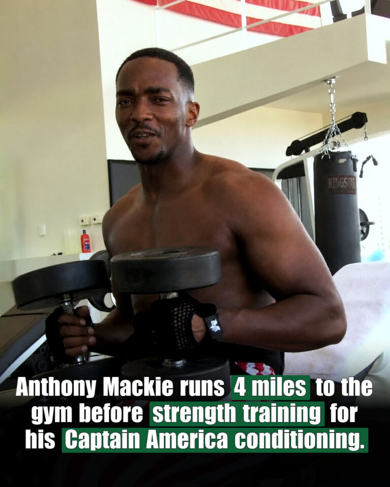 Anthony Mackie Captain America running and strength training