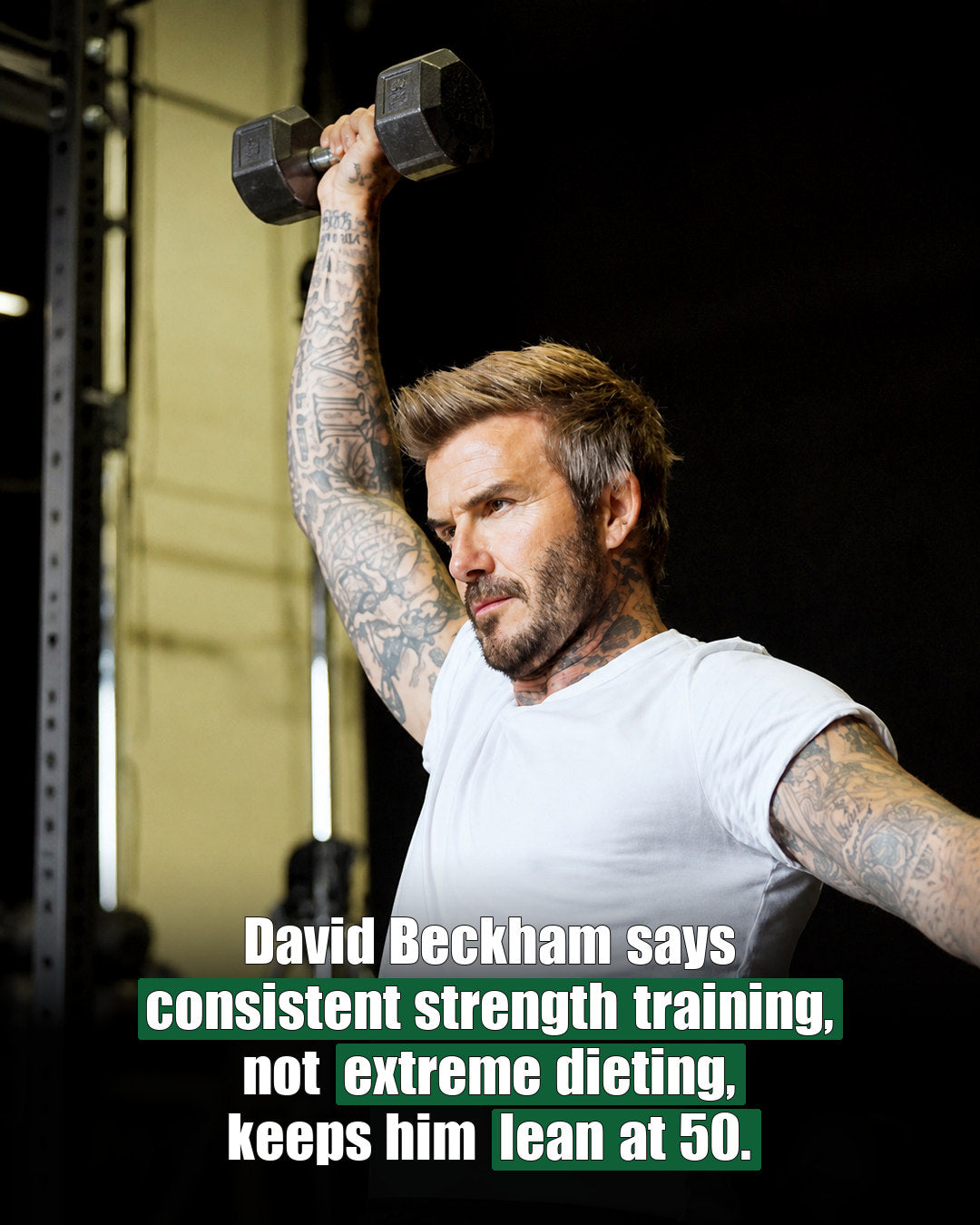 David Beckham training and staying lean at age 50