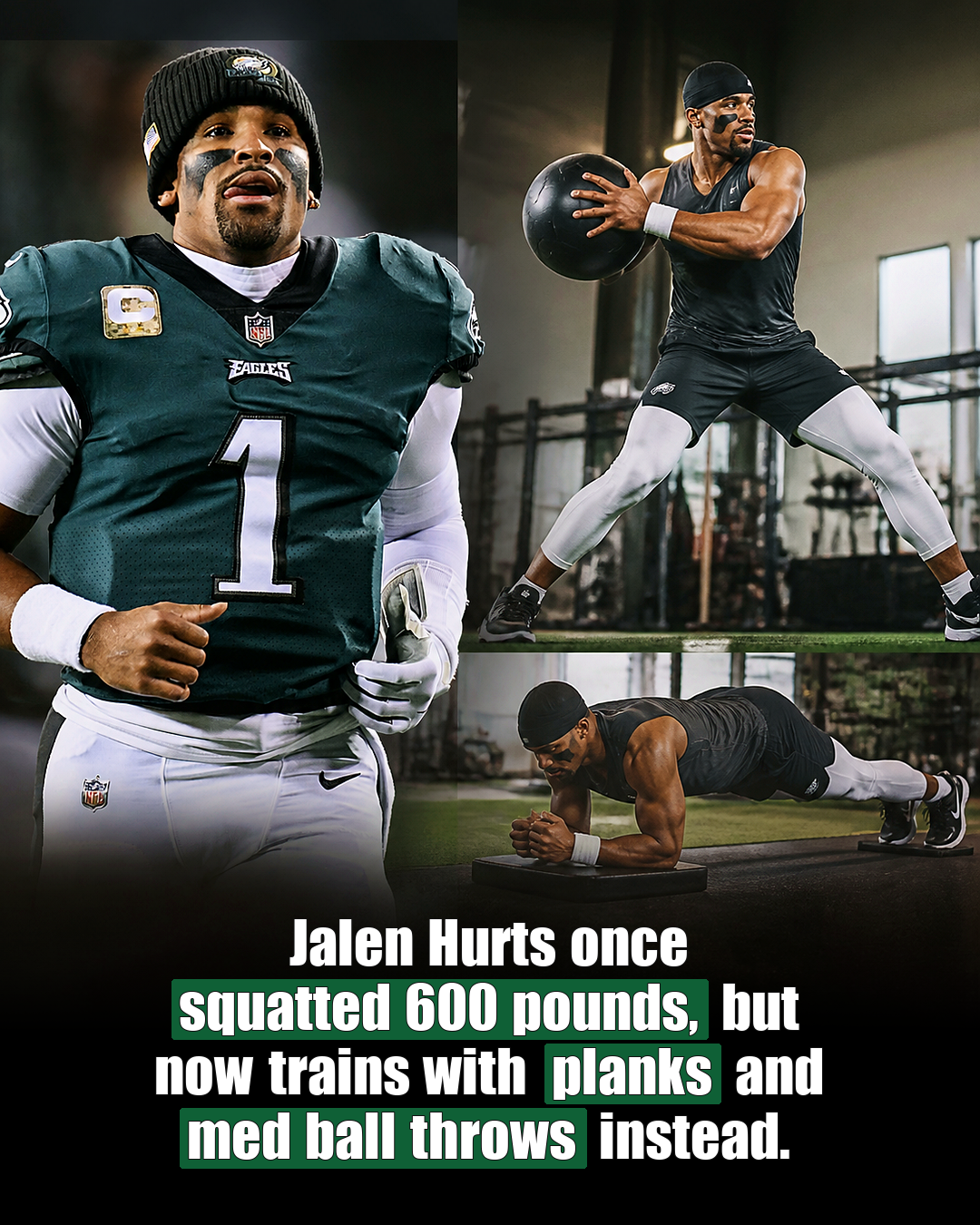 Why Jalen Hurts Traded Heavy Squats for Planks and Med Balls