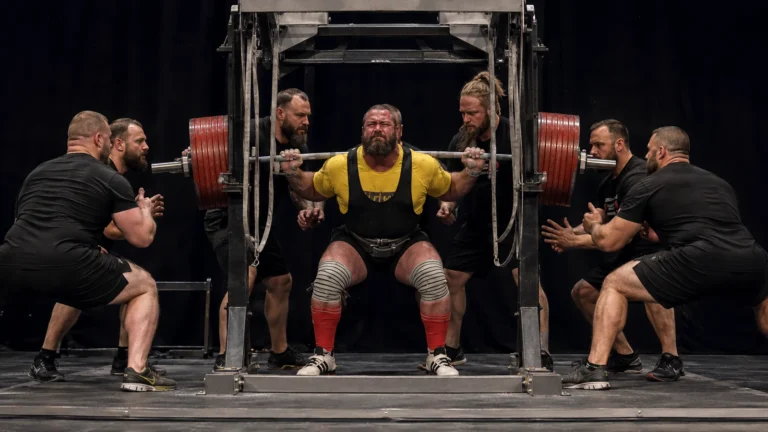 Andrey Malanichev completing a raw-with-wraps squat at the 2016 Big Dogs meet.