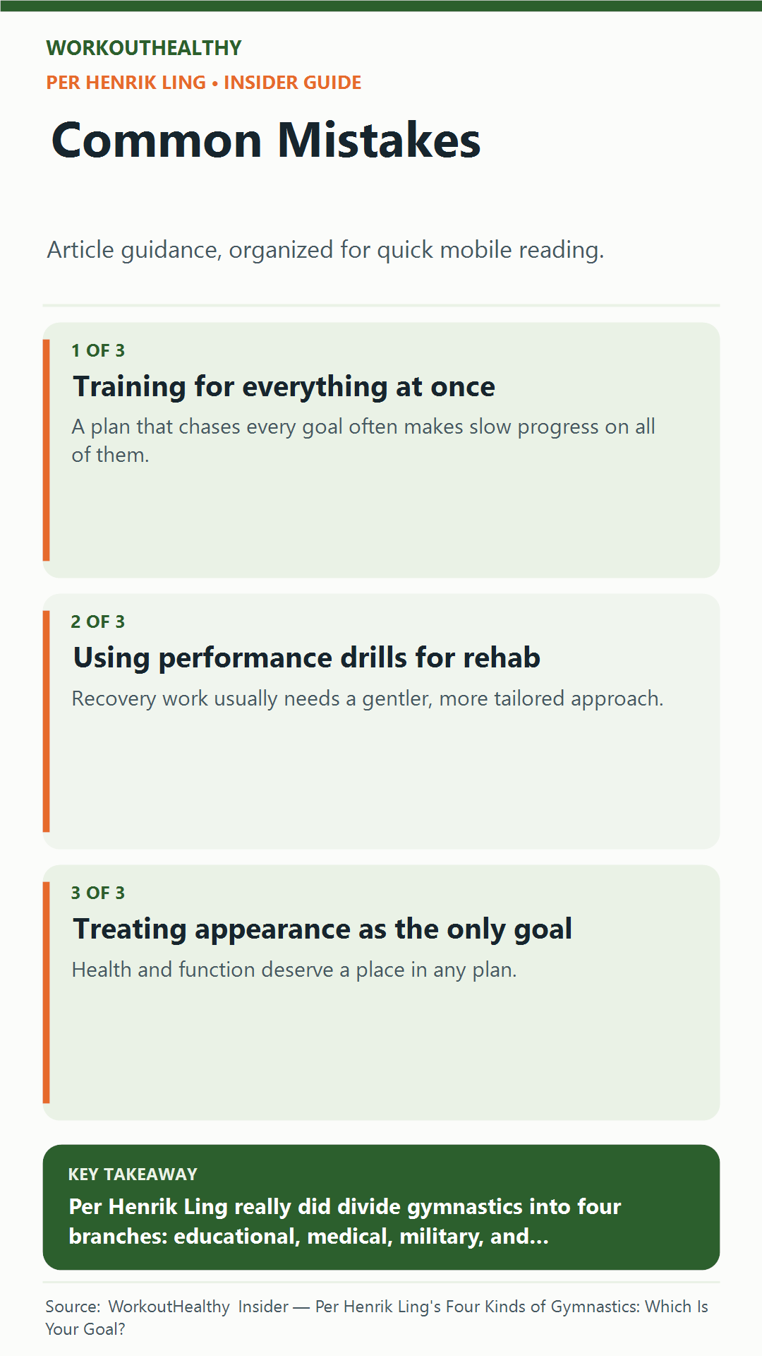 Common Mistakes: 3 practical points from the WorkoutHealthy Insider article about Per Henrik Ling.