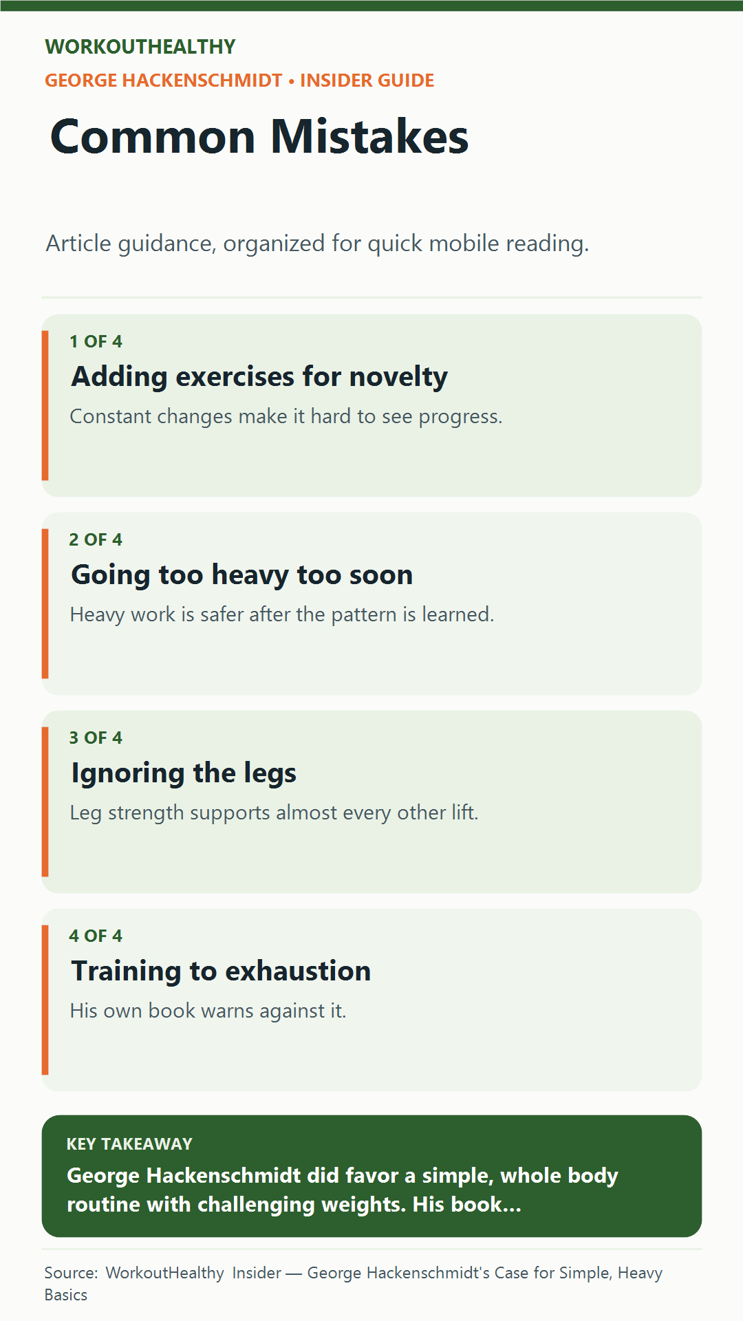 Common Mistakes: 4 practical points from the WorkoutHealthy Insider article about George Hackenschmidt.