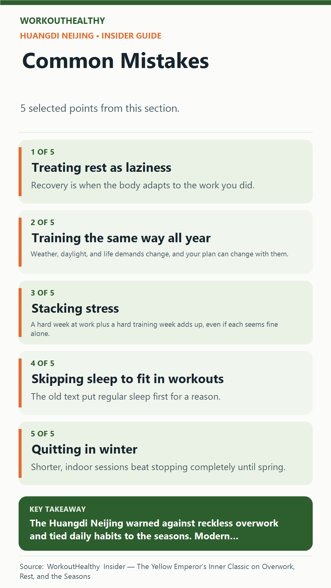 Common Mistakes: 5 practical points from the WorkoutHealthy Insider article about Huangdi Neijing.