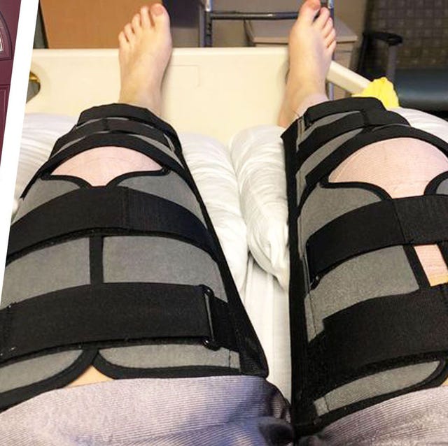 Lou Schuler during recovery after bilateral quadriceps tendon rupture