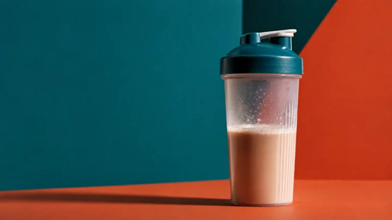 Protein shaker representing research on added protein and muscle mass in older men