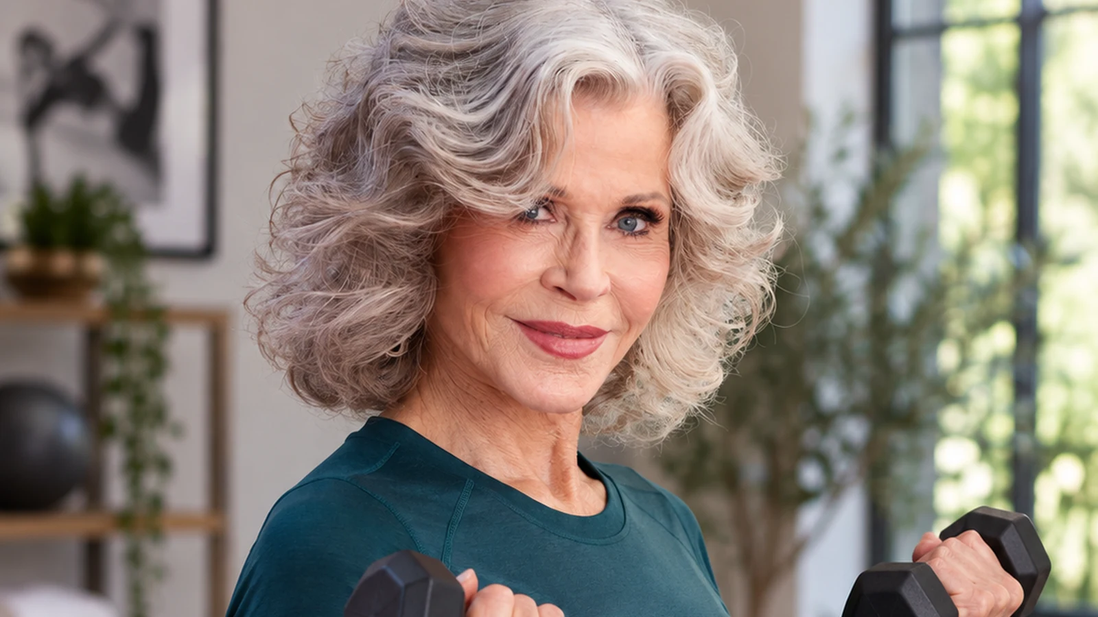Jane Fonda featured in a WorkoutHealthy article about fitness and well-being.