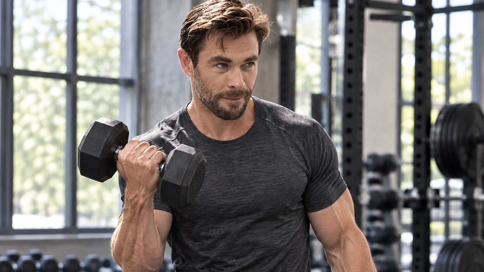 Chris Hemsworth featured in a WorkoutHealthy article about fitness and well-being.