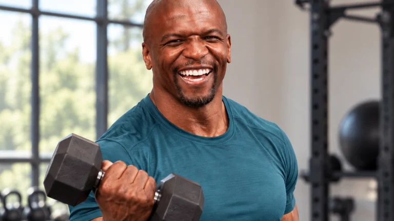 Terry Crews featured in a WorkoutHealthy article about fitness and well-being.